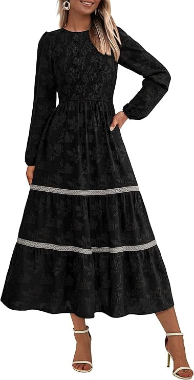 midi fall dress with sleeves Fall Midi Dresses