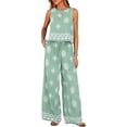 thumbnail image 1 of PRETTYGARDEN Women's Summer 2 Piece Lounge Sets Boho Floral Tank Tops Flowy Wide Peg Pants Travel Beach Vacation Outfits, 1 of 9