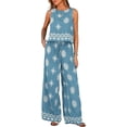thumbnail image 1 of PRETTYGARDEN Women's Summer 2 Piece Lounge Sets Boho Floral Tank Tops Flowy Wide Peg Pants Travel Beach Vacation Outfits, 1 of 10