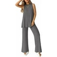 thumbnail image 1 of PRETTYGARDEN Women's Summer 2 Piece Set Loose Tank Top Wide Leg Pants Casual Matching Lounge Travel Outfits Tracksuit, 1 of 8