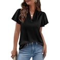 thumbnail image 1 of PRETTYGARDEN Women's Summer Blouses Dressy Casual Ruffle Cap Sleeve V Neck Business Work Trendy Cute Tops Spring Outfits, 1 of 10