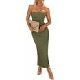 thumbnail image 1 of PRETTYGARDEN Women's Summer Bodycon Maxi Tube Dress Ribbed Strapless Side Slit Long Going Out Casual Elegant Party Dresses, 1 of 9