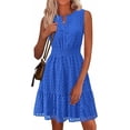 thumbnail image 1 of PRETTYGARDEN Women's Summer Dresses Sleeveless V Neck Eyelet Hollow Out Swing A Line Beach Vacation Sun Dress, 1 of 10