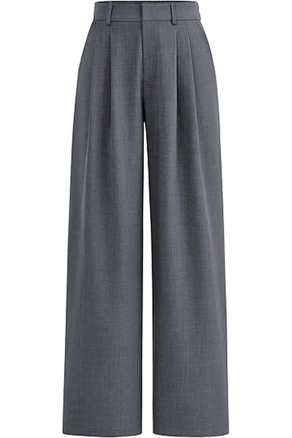 Women's Summer Elastic High Waisted Work Pants Straight Leg Dressy Business Casual Trousers Slacks Pockets