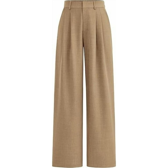 PRETTYGARDEN Women's Summer Elastic High Waisted Work Pants Straight Leg Dressy Business Casual Trousers Slacks Pockets