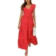 thumbnail image 1 of PRETTYGARDEN Women's Summer Flowy Maxi Dress Casual Cap Sleeve V Neck Smocked Beach Sundress, 1 of 6