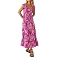 thumbnail image 1 of PRETTYGARDEN Women's Summer Flowy Maxi Dress Casual Cap Sleeve V Neck Smocked Beach Sundress, 1 of 6