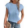 thumbnail image 1 of PRETTYGARDEN Women's Summer Going Out Tops Dressy Casual Crewneck Short Sleeve Textured Basic Cute Trendy T Shirts Tee Blouse, 1 of 10