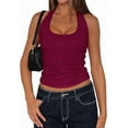 thumbnail image 1 of PRETTYGARDEN Women's Summer Halter Tank Tops Y2K Sleeveless Slim Fitted Backless Shirts Going Out Spring Workout Clothes, 1 of 10