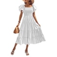 thumbnail image 1 of PRETTYGARDEN Women's Summer Hollow Out Halter Dresses Casual Sleeveless A-Line Tiered Swing Sundress Beach Vacation Mini Dress, 1 of 6