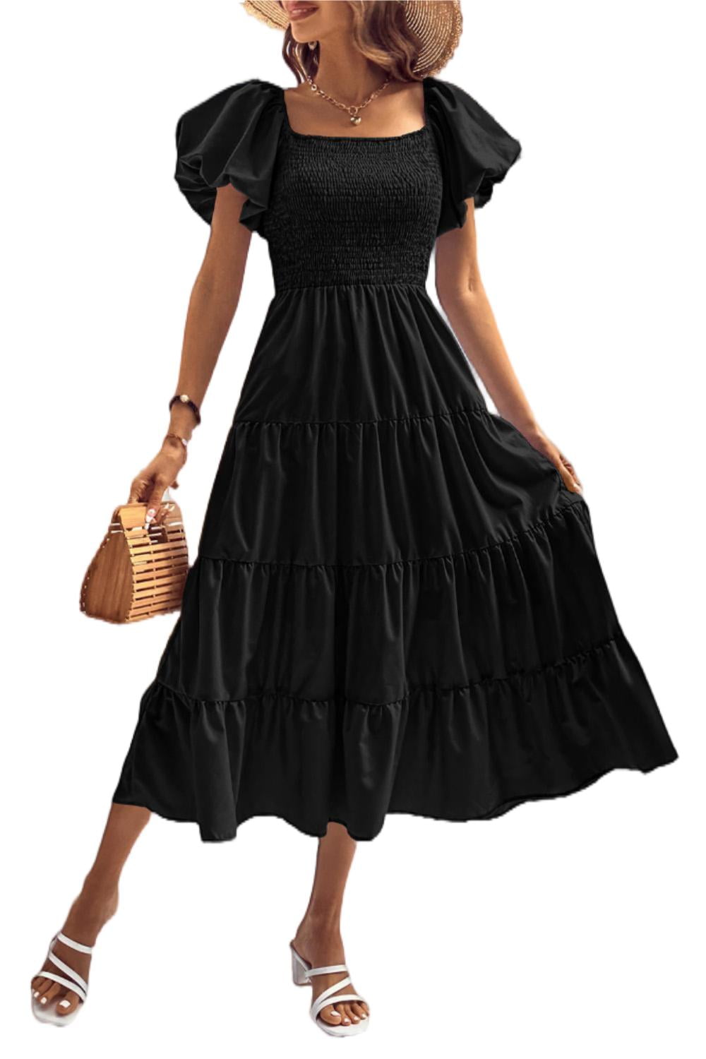 Halter Strapless Dresses For Women Solid Pleated Skirt Summer Beach Sundress