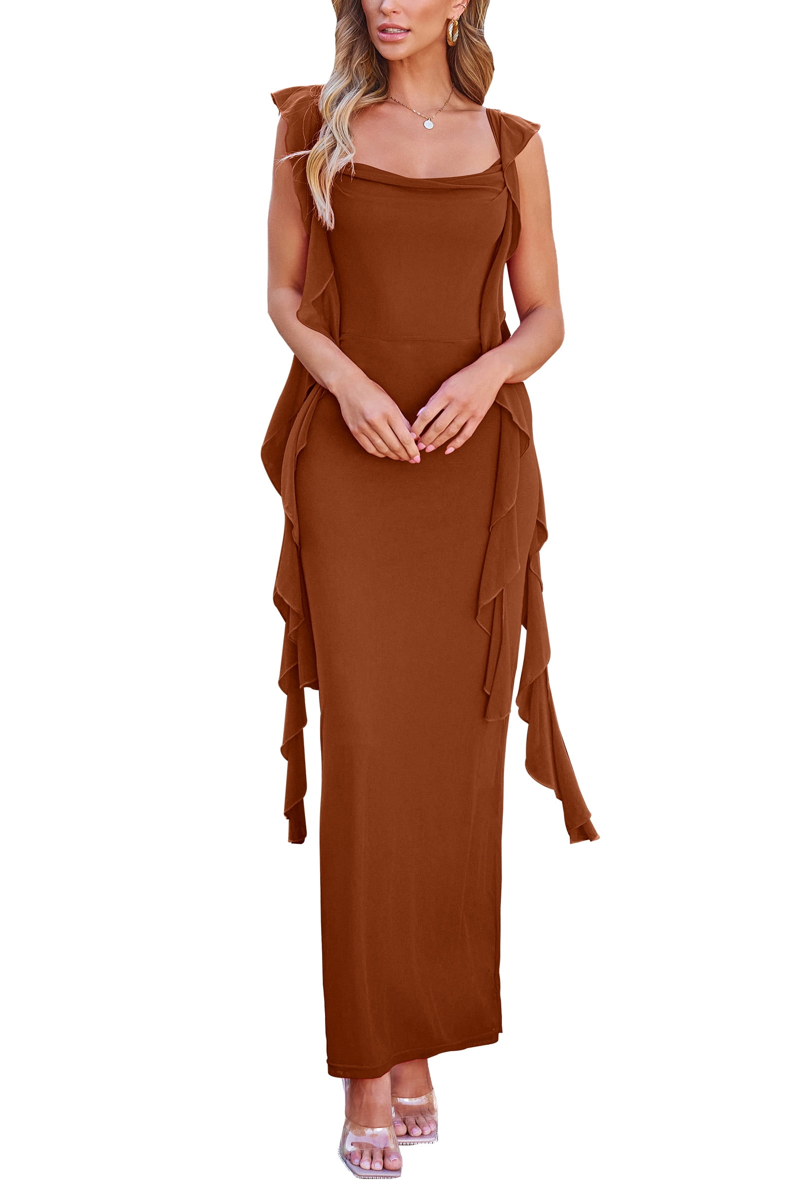 sleeveless long wedding guest dresses women over 50 PRETTYGARDEN Women's Bodycon Midi (Army Green,S) Product Description Chic Wedding Guest Dresses for