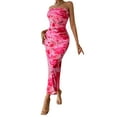 thumbnail image 1 of PRETTYGARDEN Women's Summer Maxi Bodycon Dresses Strapless Tube Top Printed Long Party Club Slit Dress, 1 of 7