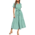 thumbnail image 1 of PRETTYGARDEN Women's Summer Maxi Button Up Shirt Dress Short Sleeve Striped A Line Long Flowy Elegant Spring Dresses, 1 of 10