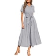 thumbnail image 1 of PRETTYGARDEN Women's Summer Maxi Button Up Shirt Dress Short Sleeve Striped A Line Long Flowy Elegant Spring Dresses, 1 of 10