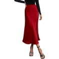 thumbnail image 1 of PRETTYGARDEN Women's Summer Midi Satin Skirt Dressy Casual High Waisted A Line Flowy Ruffle Elegant Party Skirts, 1 of 10