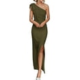 thumbnail image 1 of PRETTYGARDEN Women's Summer One Shoulder Long Formal Dresses Sleeveless Ruched Bodycon Wedding Guest Slit Maxi Dress, 1 of 9
