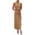 thumbnail image 1 of PRETTYGARDEN Women's Satin Dress Elegant Sleeveless Mock Neck Cocktail Party Maxi Dresses, 1 of 6