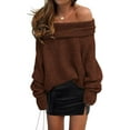 thumbnail image 1 of PRETTYGARDEN Women's Sweaters Spring Off The Shoulder Long Sleeve Top Outfits Loose Knitted Winter Pullover, 1 of 8