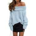 thumbnail image 1 of PRETTYGARDEN Women's Sweaters Spring Off The Shoulder Long Sleeve Top Outfits Loose Knitted Winter Pullover, 1 of 8