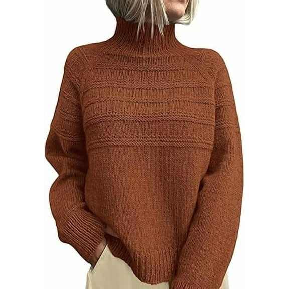PRETTYGARDEN Women's Turtleneck Sweaters Fall Chunky Knit Pullover Long Sleeve Jumper Tops Trendy Winter Clothes