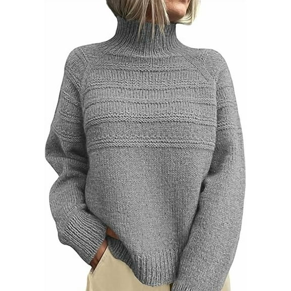 PRETTYGARDEN Women's Turtleneck Sweaters Fall Chunky Knit Pullover Long Sleeve Jumper Tops Trendy Winter Clothes