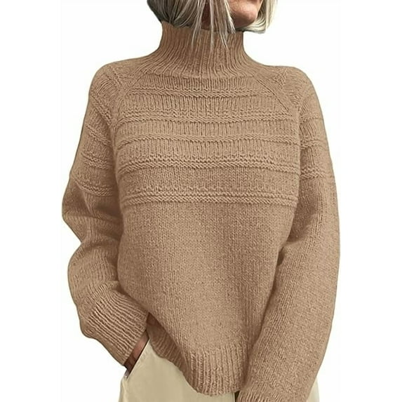 PRETTYGARDEN Women's Turtleneck Sweaters Fall Chunky Knit Pullover Long Sleeve Jumper Tops Trendy Winter Clothes