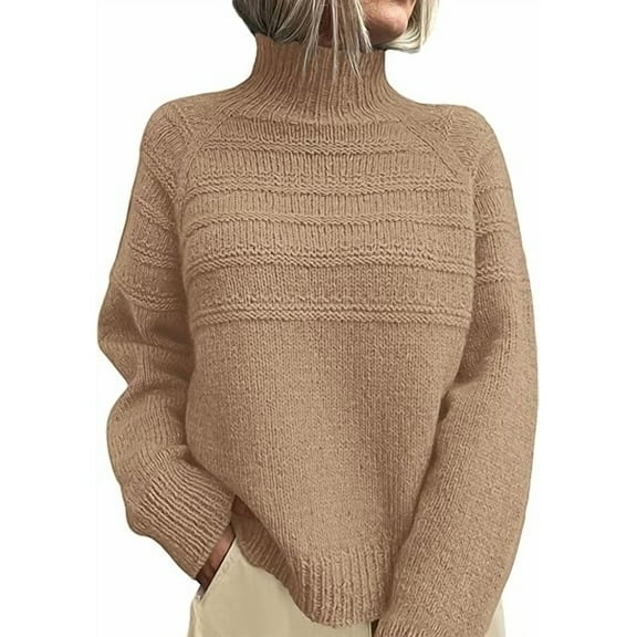 PRETTYGARDEN Women's Turtleneck Sweaters Fall Chunky Knit Pullover Long Sleeve Jumper Tops Trendy Winter Clothes