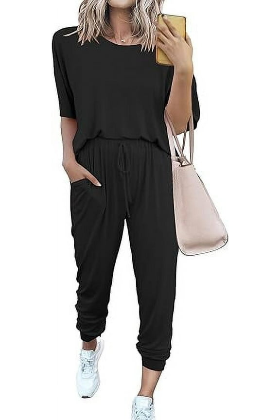 Women's Two Piece Lounge Sets Spring Summer Jogger Pants Vacation Outfits Travel Airplane Matching Clothes