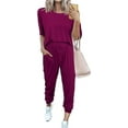 thumbnail image 1 of PRETTYGARDEN Women's Two Piece Lounge Sets Spring Summer Jogger Pants Vacation Outfits Travel Airplane Matching Clothes, 1 of 6
