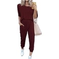 thumbnail image 1 of PRETTYGARDEN Women's Two Piece Lounge Sets Spring Summer Jogger Pants Vacation Outfits Travel Airplane Matching Clothes, 1 of 7