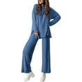 thumbnail image 1 of PRETTYGARDEN Women's Two Piece Lounge Sets Matching Long Sleeve Shirts Wide Leg Pants Tracksuits Travel Outfits Fall Clothes, 1 of 10