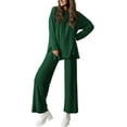 thumbnail image 1 of PRETTYGARDEN Women's Two Piece Lounge Sets Matching Long Sleeve Shirts Wide Leg Pants Tracksuits Travel Outfits Fall Clothes, 1 of 10