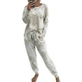 thumbnail image 1 of PRETTYGARDEN Women's Two Piece Loungewear Fall Casual Long Sleeve Tops Jogger Pants Pajama Sets Matching Outfits Clothing, 1 of 8