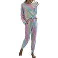 thumbnail image 1 of PRETTYGARDEN Women's Two Piece Loungewear Fall Casual Long Sleeve Tops Jogger Pants Pajama Sets Matching Outfits Clothing, 1 of 8