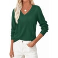 thumbnail image 1 of PRETTYGARDEN Women's V Neck Sweaters Fall Casual Long Sleeve Classic Pullover Cozy Knit Tops Loose Basic Winter Clothing, 1 of 8