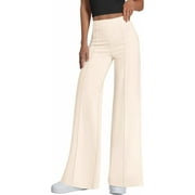 PRETTYGARDEN Women's Wide Leg Palazzo Pants Dressy Casual Elastic High Waisted Trousers Office Business Work Slacks