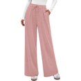 thumbnail image 1 of PRETTYGARDEN Women's Wide Leg Pants Fall Elastic High Waisted Knit Casual Lounge Palazzo Pant Trousers with Pockets, 1 of 8