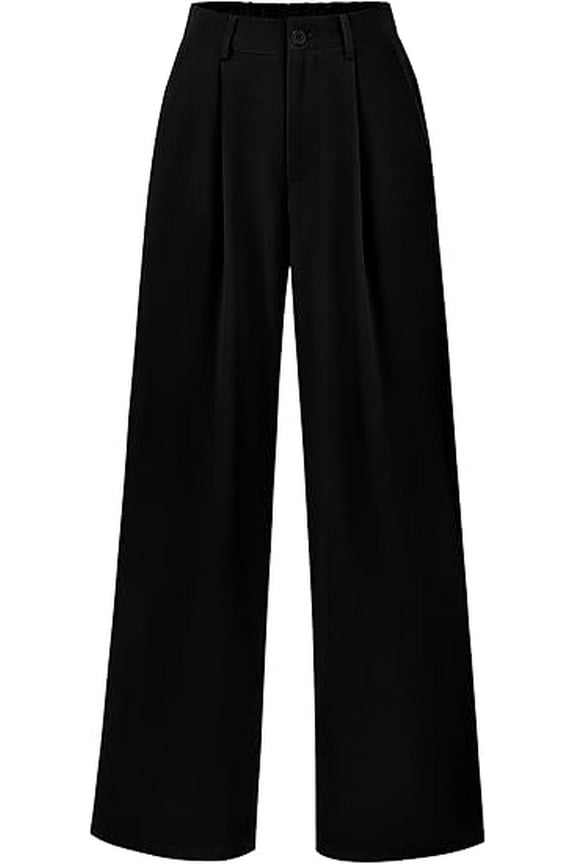 Women's Wide Leg Suit Pants Loose Fit High Elastic Waisted Business Casual Long Trousers Pant