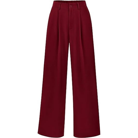 PRETTYGARDEN Women's Wide Leg Suit Pants Loose Fit High Elastic Waisted Business Casual Long Trousers Pant