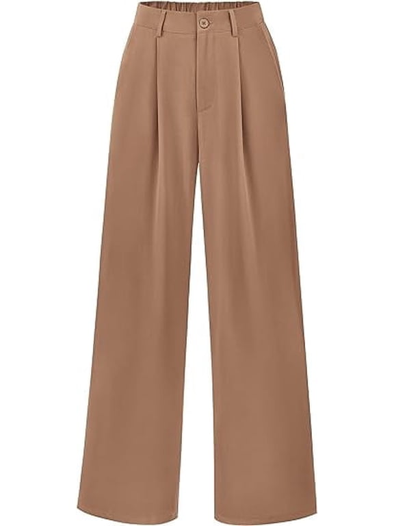 Women's Wide Leg Suit Pants Loose Fit High Elastic Waisted Business Casual Long Trousers Pant