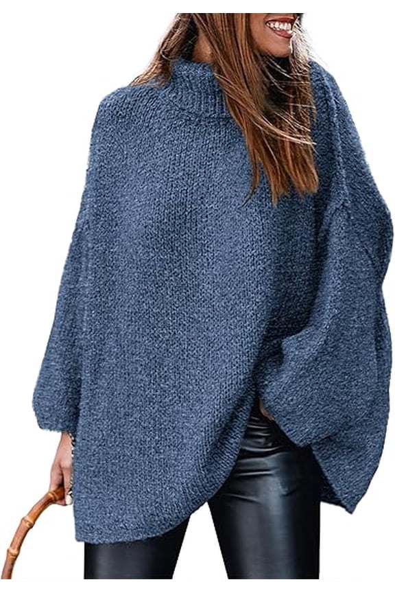 Women's Winter Turtleneck Oversized Sweaters Long Sleeve Chunky Knit Slouchy Pullover Sweater Tops