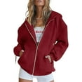 thumbnail image 1 of PRETTYGARDEN Women's Zip Up Y2K Hoodies Casual Long Sleeve Track Jackets with Pockets, 1 of 10