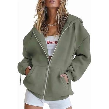 PRETTYGARDEN Women's Zip Up Y2K Hoodies Casual Long Sleeve Track Jackets with Pockets