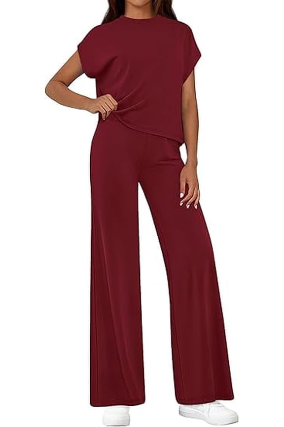 Womens 2 Piece Outfits Casual Cap Sleeve Lounge Set Summer Tracksuits Matching Sets Beach Fashion Travel Clothes