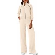 PRETTYGARDEN Womens 2 Piece Outfits Sweatsuits Fall Full Zip Sweatshirts Workout Pants Matching Lounge Sets Tracksuits