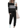 thumbnail image 1 of PRETTYGARDEN Womens 2 Piece Sets Long Sleeve Tops High Waisted Sweatpants Lounge Set Fall Fashion Travel Outfits, 1 of 8