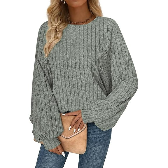 PRETTYGARDEN Womens Batwing Long Sleeve Shirts Fall Fashion Crewneck Tunic Tops Dressy Casual Loose Fit Lightweight Sweaters