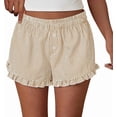 thumbnail image 1 of PRETTYGARDEN Womens Boxer Shorts Y2K Ruffle Shorts Summer Spring Lounge Striped Casual Beach Bottoms Pockets, 1 of 10