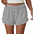 thumbnail image 1 of PRETTYGARDEN Womens Boxer Shorts Y2K Ruffle Shorts Summer Spring Lounge Striped Casual Beach Bottoms Pockets, 1 of 10